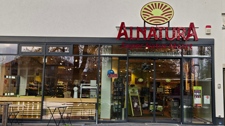 Eingang Alnatura Markt in Berlin-Frohnau