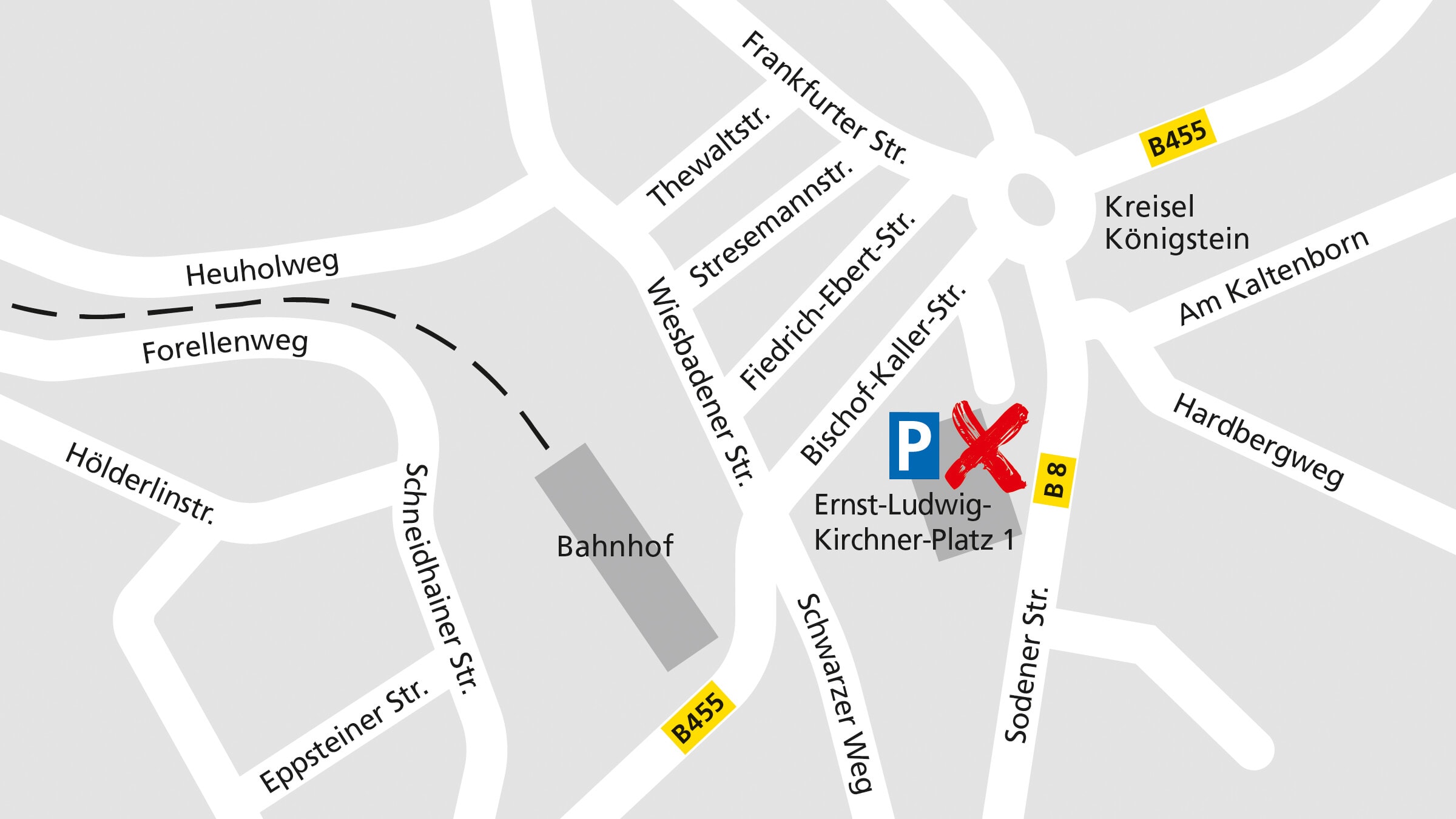 Eine Stadtkarte für die Anfahrt zum Alnatura Super Natur Markt in Kiel am Ernst-Ludwig-Kirchner-Platz 1