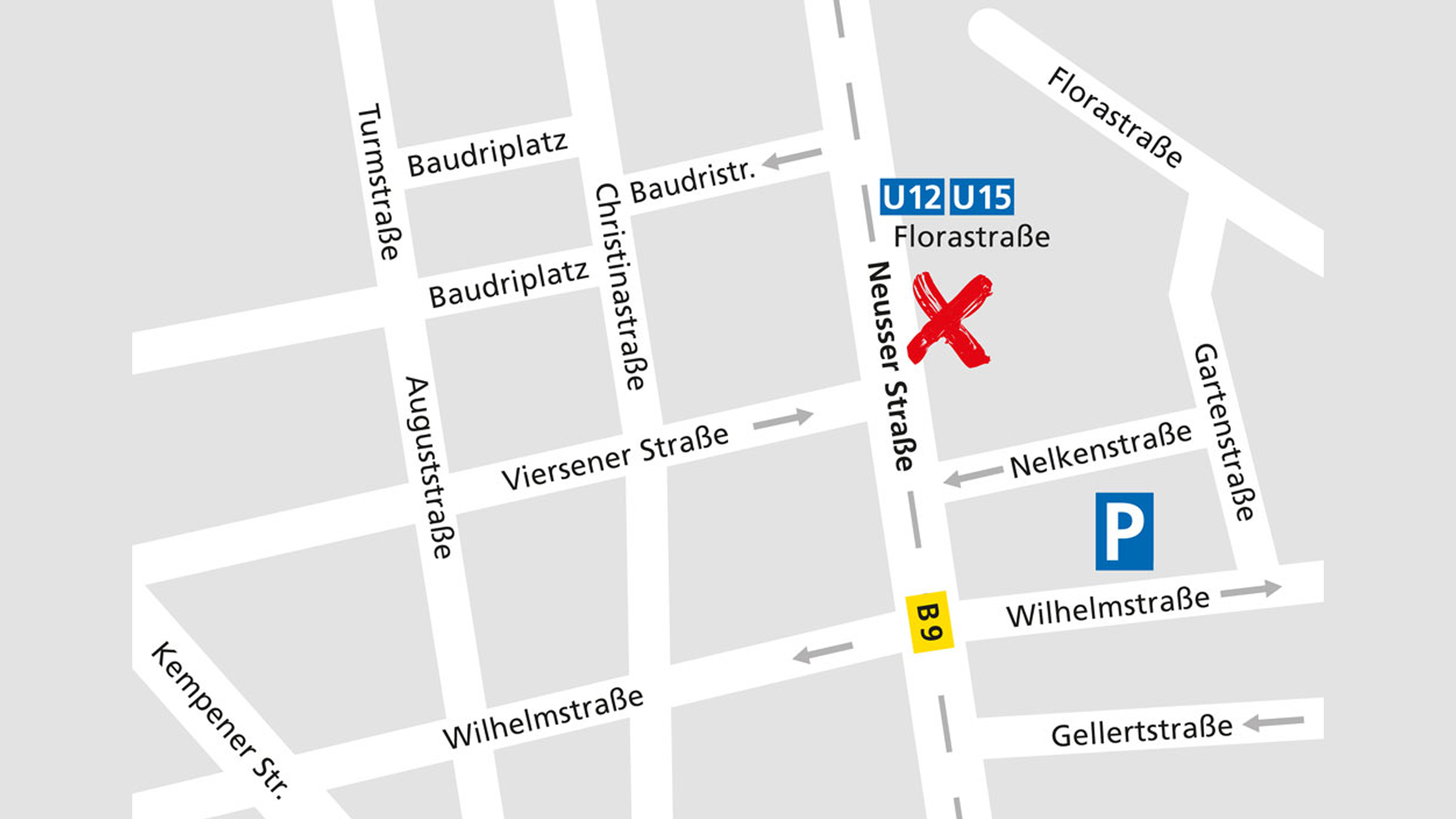 Lageplan des Alnatura Super Natur Marktes in Köln