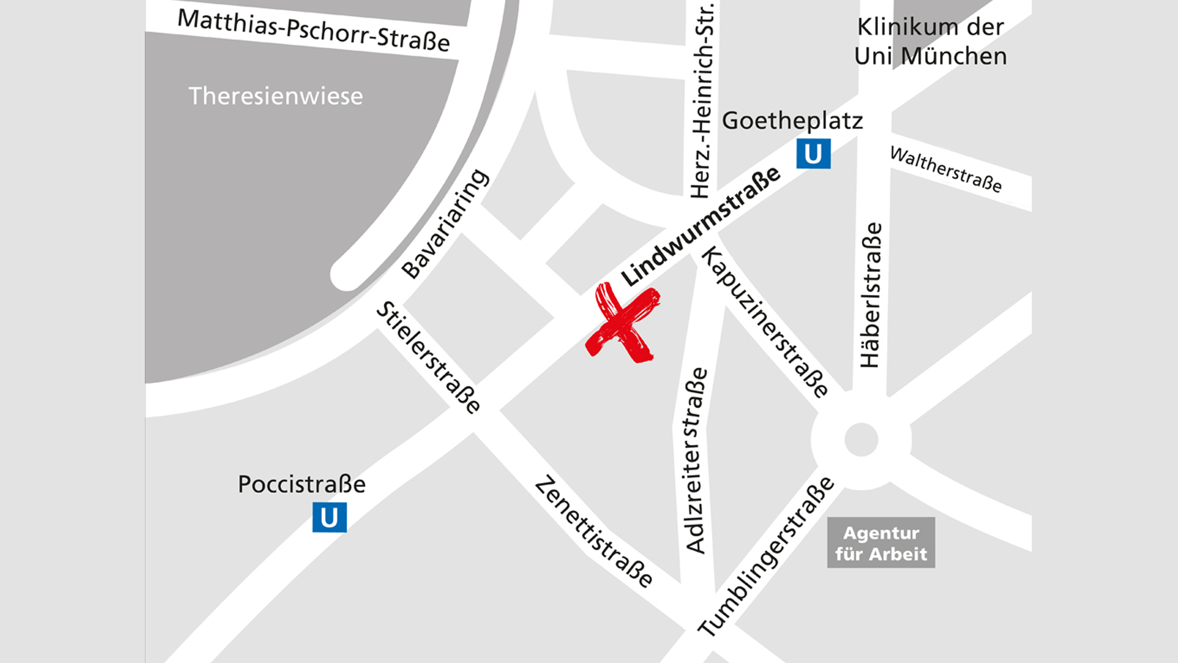 Lageplan des Alnatura Super Natur Marktes in München