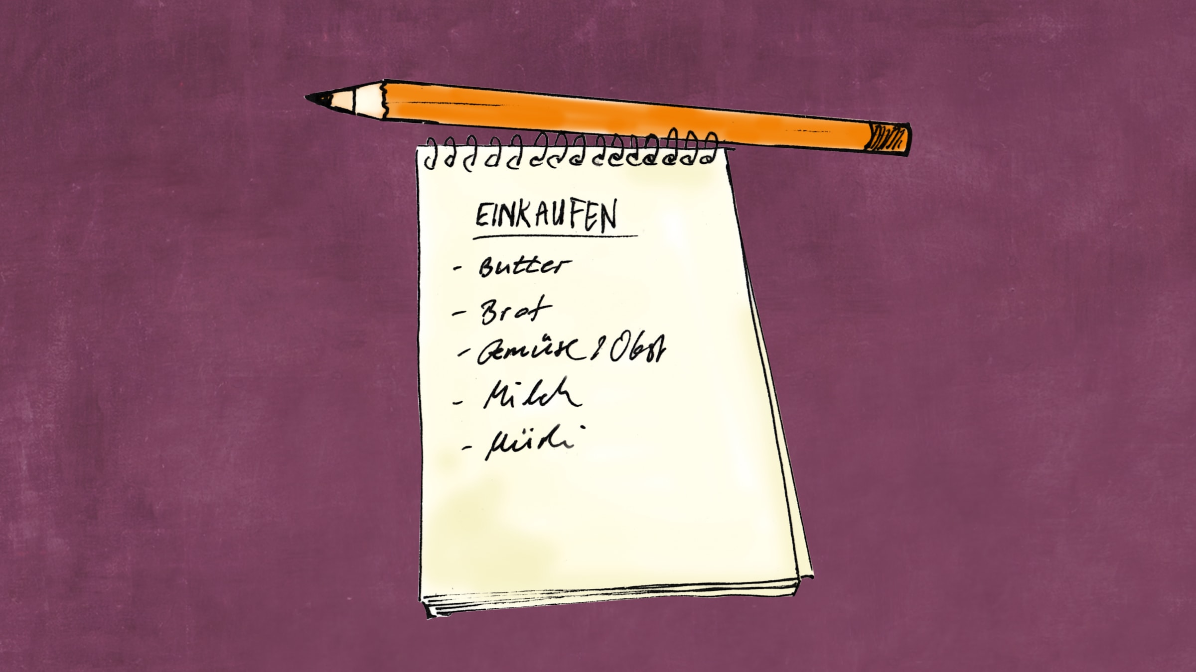 Einkaufszettel mit Stift - Alnatura: Einkaufsplanung