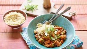 Indisches Süßkartoffel-Erbsen-Curry