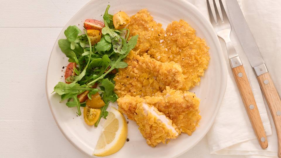 Minischnitzel mit Cornflakes-Panade