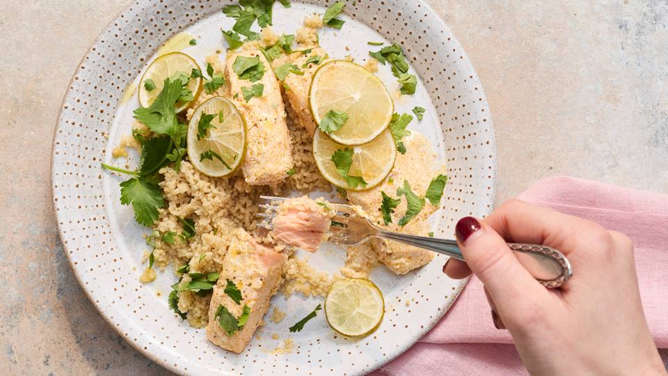 Gebackener Lachs in Joghurtmarinade