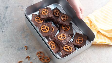 Brezel-Brownies