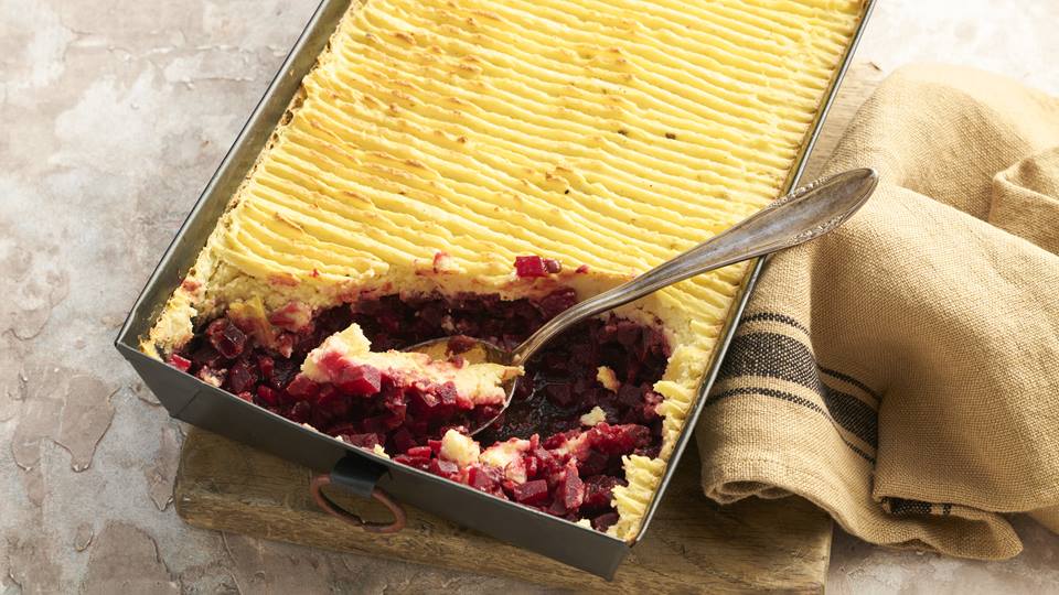 Veganer Shepherd`s Pie mit Roter Bete